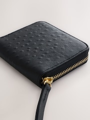 Black Leather Embossed Zip Around Purse - Image 5 of 5