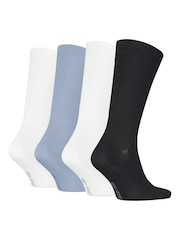 Calvin Klein White Mens Crew Socks 4 Pack - Image 2 of 2
