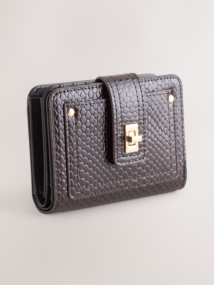 Chocolate Brown Buckle Midi Purse - Image 1 of 5