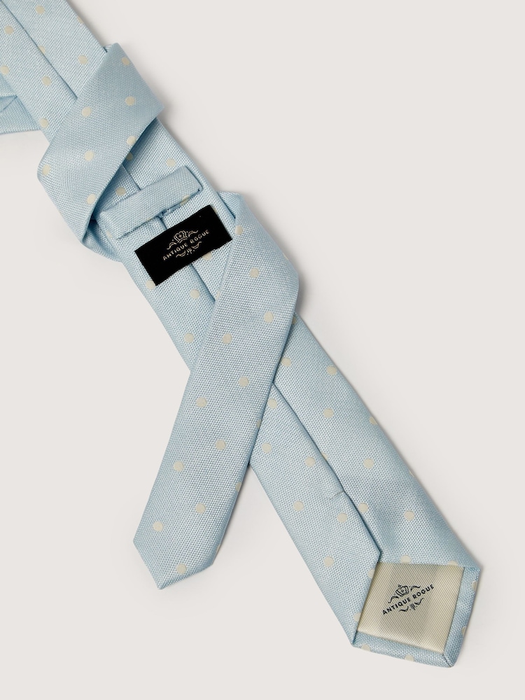 Antique Rogue Blue Polka Dot Tie - Image 2 of 4 Antique Rogue Blue Polka Dot Tie - Image 2 of 4
