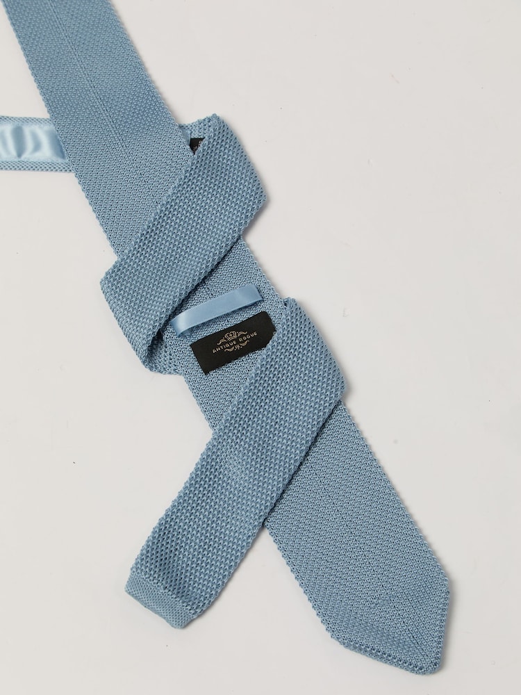 Antique Rogue Blue Knitted Tie - Image 2 of 4