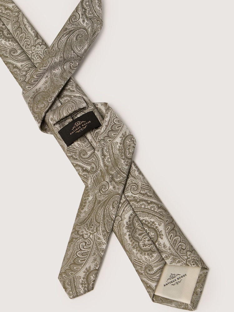 Antique Rogue Green Paisley Tie - Image 2 of 4
