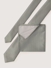 Antique Rogue Green Texture Tie - Image 4 of 4