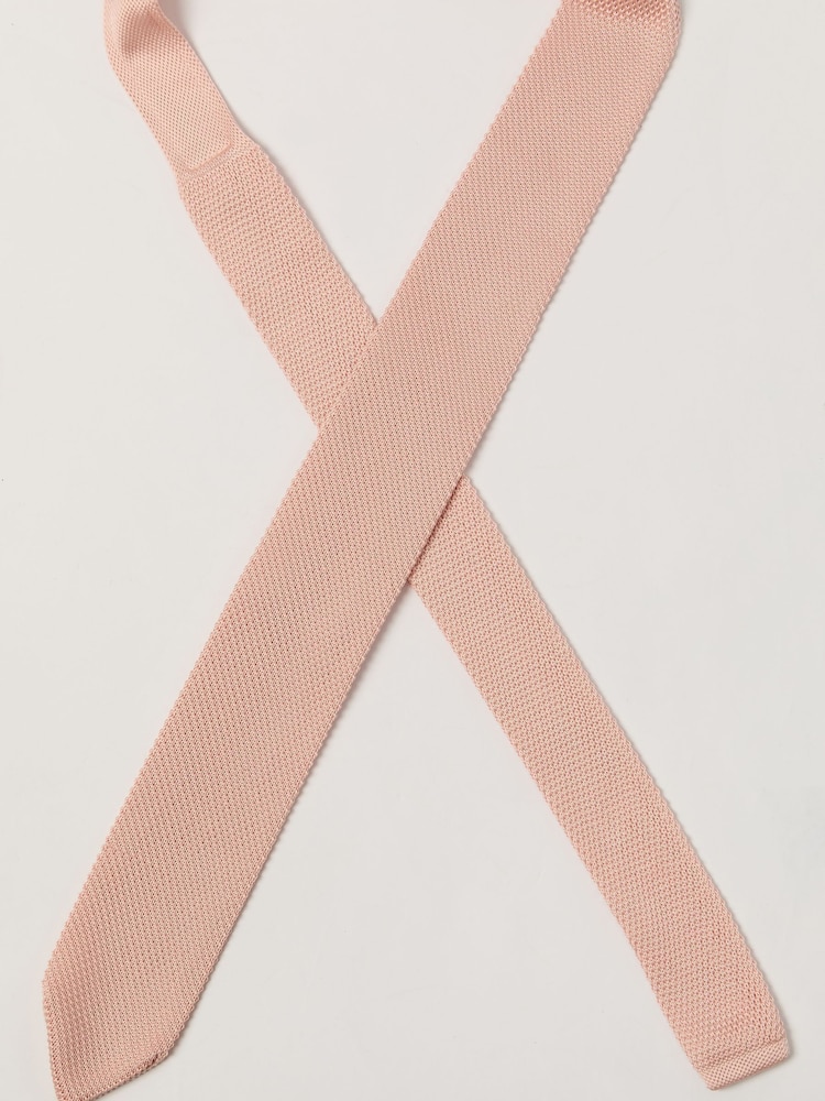 Antique Rogue Pink Knitted Tie - Image 3 of 3 Antique Rogue Pink Knitted Tie - Image 3 of 3