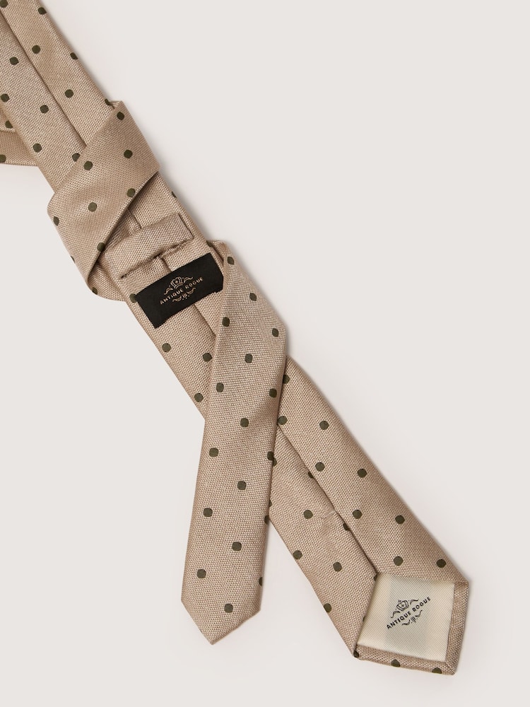 Antique Rogue Natural Polka Dot Tie - Image 2 of 4
