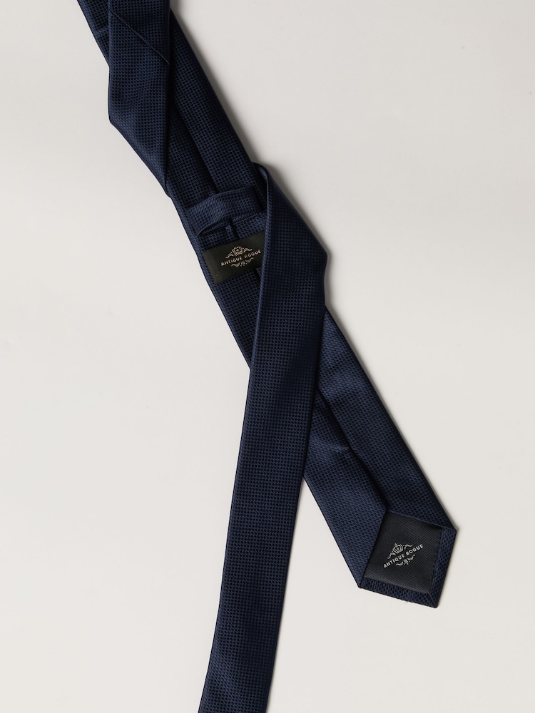 Antique Rogue Blue Texture Tie - Image 2 of 4