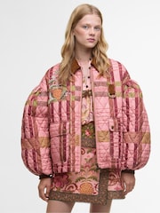 Barbour x Farm Rio Pink Ana Clara Tartan Quilt Jacket - Image 1 of 8