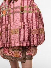 Barbour x Farm Rio Pink Ana Clara Tartan Quilt Jacket - Image 6 of 8
