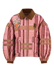 Barbour x Farm Rio Pink Ana Clara Tartan Quilt Jacket - Image 7 of 8