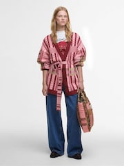 Barbour x Farm Rio Pink Luisa Embroidered Belted Cardigan - Image 3 of 8