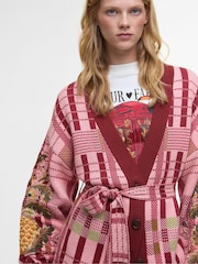 Barbour x Farm Rio Pink Luisa Embroidered Belted Cardigan - Image 4 of 8