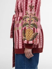Barbour x Farm Rio Pink Luisa Embroidered Belted Cardigan - Image 6 of 8