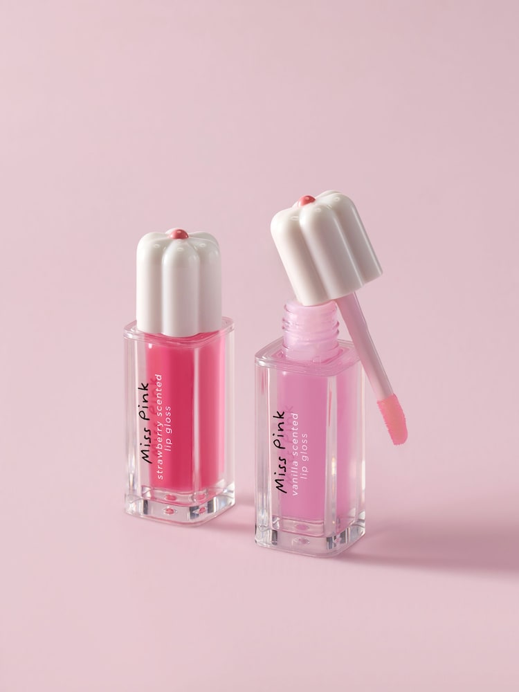 Set of 2 Miss Pink Flower Lip Glosses - Image 2 of 3 Set of 2 Miss Pink Flower Lip Glosses - Image 2 of 3