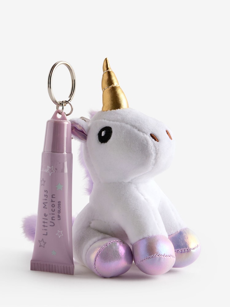 Little Miss Unicorn Plush Bag Charm Keyring and Lip Gloss - Image 2 of 4 Little Miss Unicorn Plush Bag Charm Keyring and Lip Gloss - Image 2 of 4