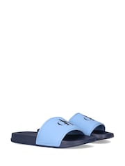 Calvin Klein Blue Kids Logo Sliders - Image 3 of 4