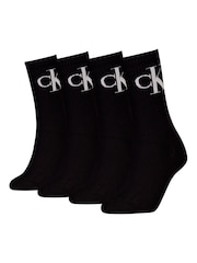 Calvin Klein Black Womens Crew Socks 4 Pack - Image 1 of 4