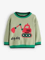 Green Knitted Digger Jumper - Image 1 of 1