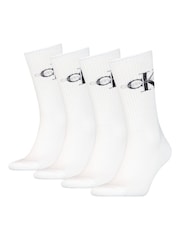 Weiß - Calvin Klein Mens Crew Socks 4 Pack - Bild 2 von 4