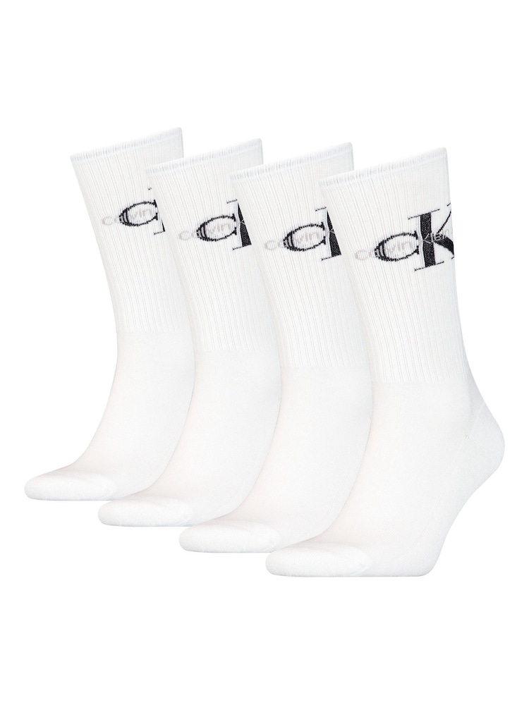 Weiß - Calvin Klein Mens Crew Socks 4 Pack - Bild 2 von 4