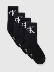 Calvin Klein Black Mens Crew Socks 4 Pack - Image 1 of 4