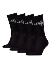 Calvin Klein Black Mens Crew Socks 4 Pack - Image 2 of 4
