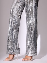 Lipsy Silver Sequin Trousers - Image 3 of 4