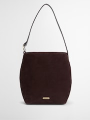 Barbour® Chocolate Brown Cedar Suede Bucket Bag - Image 1 of 9