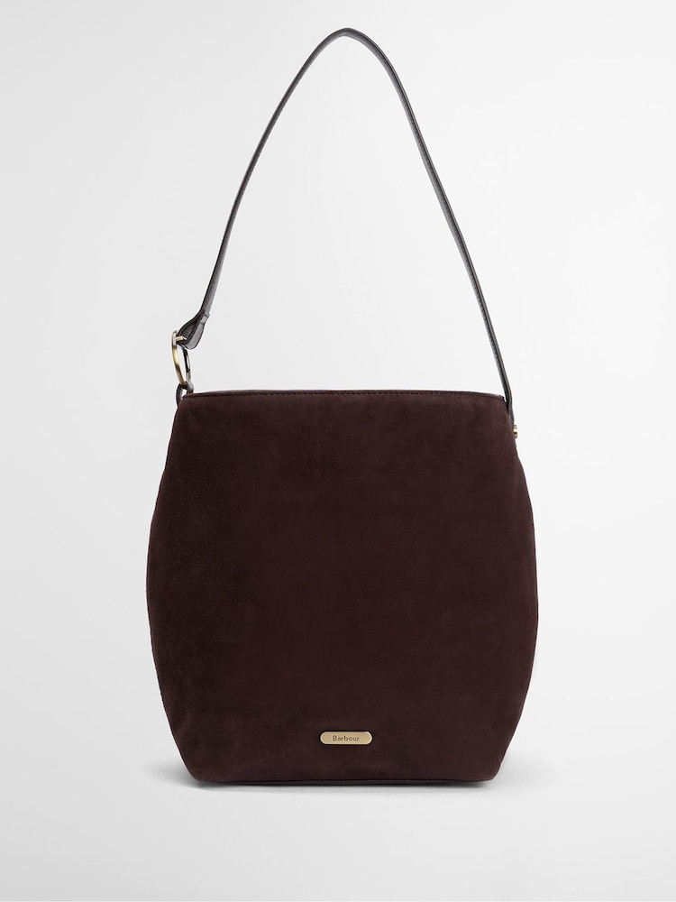 Barbour® Chocolate Brown Cedar Suede Bucket Bag - Image 1 of 9