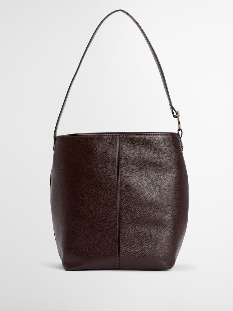 Barbour® Chocolate Brown Cedar Suede Bucket Bag - Image 2 of 9