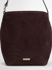 Barbour® Chocolate Brown Cedar Suede Bucket Bag - Image 4 of 9