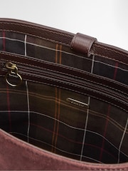 Barbour® Chocolate Brown Cedar Suede Bucket Bag - Image 5 of 9