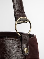 Barbour® Chocolate Brown Cedar Suede Bucket Bag - Image 6 of 9