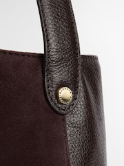 Barbour® Chocolate Brown Cedar Suede Bucket Bag - Image 7 of 9