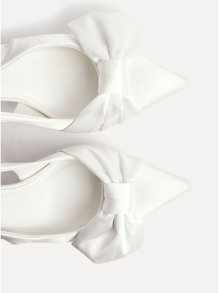Linzi Cream Bridal Always Courts With Bow Detail - Image 1 of 6