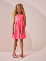 Pink - Träger-Sommerkleid mit Knitterstruktur (3–16 Jahre) - Bild 3 von 3