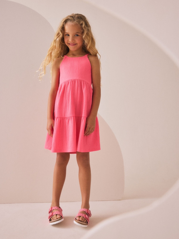 Pink - Träger-Sommerkleid mit Knitterstruktur (3–16 Jahre) - Bild 3 von 3