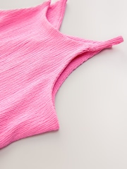 Pink Strappy Crinkle Summer Dress (3-16yrs) - Image 6 of 7