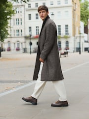 Brown Wool Blend Epsom Coat - Image 6 of 10