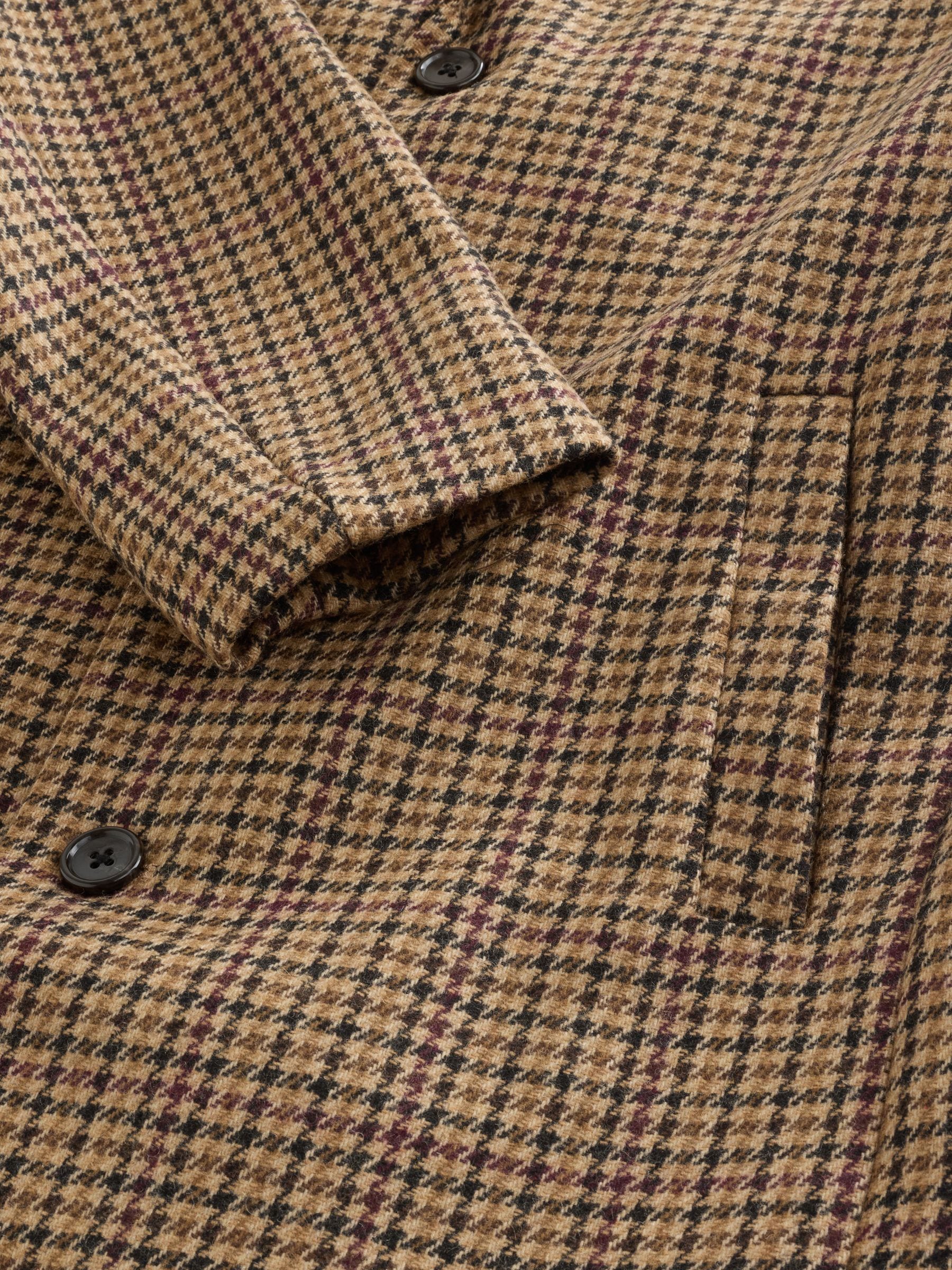 Buy Neutral Wool Rich Italian Fabric Dogtooth Check Epsom Coat
