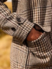 Brown Check Wool Blend Mac - Image 13 of 17