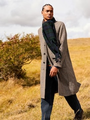 Brown Check Wool Blend Mac - Image 6 of 17