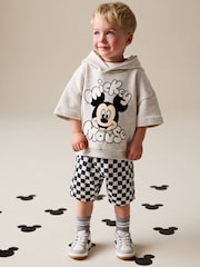 Grey Marl And Checkerboard Hooded Sweatshirt and Shorts Set (3mths-8yrs) - Image 1 of 3