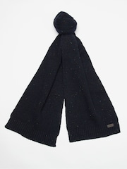 Barbour® Navy Carlton Fleck Beanie Hat & Scarf Gift Box Set - Image 3 of 7