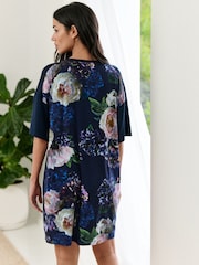 B by Ted Baker Blue Floral Viscose Night T-Shirt - Imaginea 2 din 7