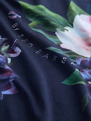 B by Ted Baker Blue Floral Viscose Night T-Shirt - Imaginea 6 din 7