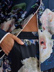 B by Ted Baker Blue Satin Button Through Pyjamas Set - Image 7 of 8