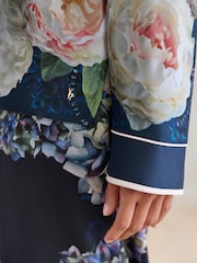 B by Ted Baker Blue Satin Button Through Pyjamas Set - Image 8 of 8