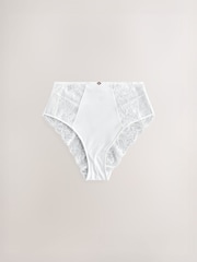 Lipsy White High Waisted Thong Lace Knickers - Image 5 of 7