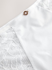 Lipsy White High Waisted Thong Lace Knickers - Image 6 of 7