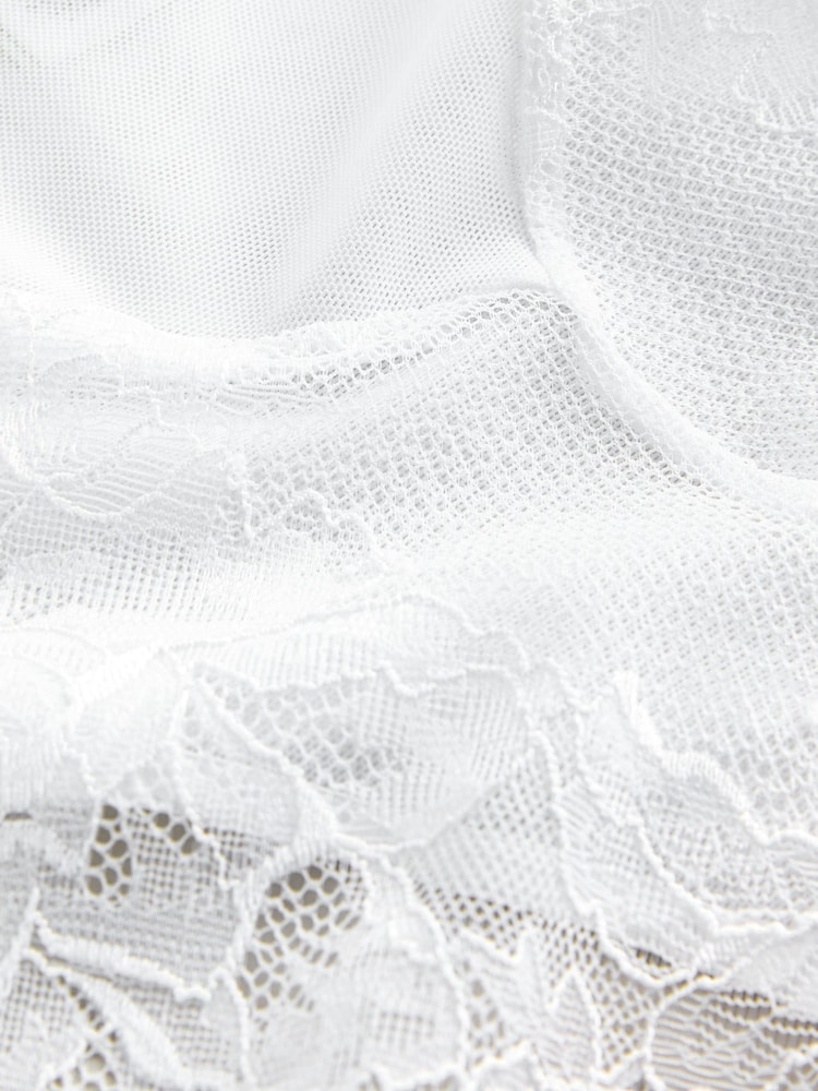 Lipsy White High Waisted Thong Lace Knickers - Image 7 of 7